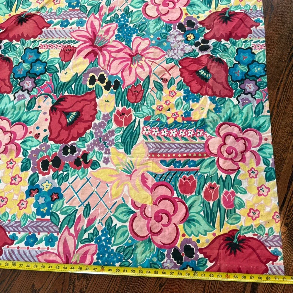 VTG Martex Floral Shower Curtain Colorful 71 x 68 Made USA Statement 80s 90s